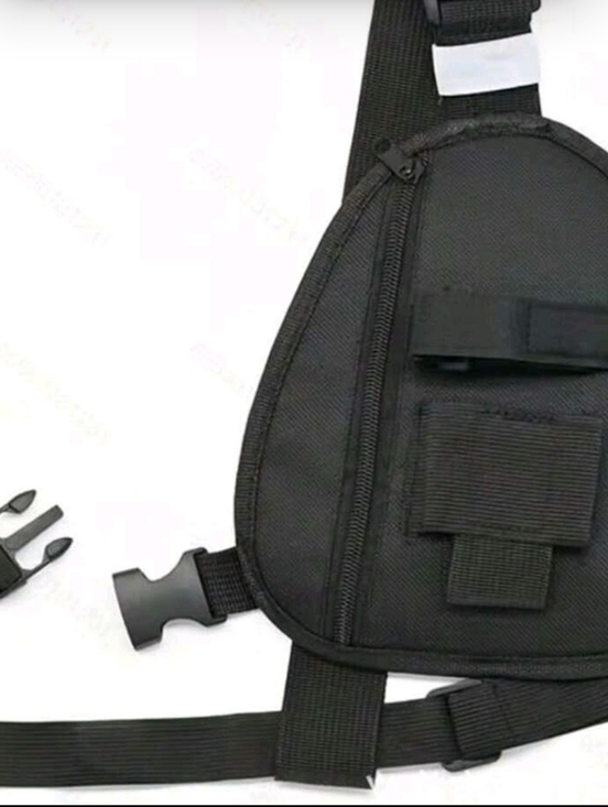 Sleek Black Nylon Crossbody with Pen Slot - Picture 3 of 5